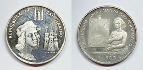 SAN MARINO. 500 lire 1983 "Raffaello Sanzio". 

PROOF
