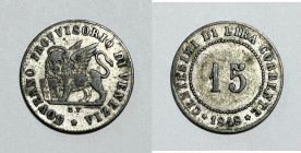 VENEZIA. Governo Provvisorio (1848-1849). 15 centesimi 1848. Gig.8; Mi

BB