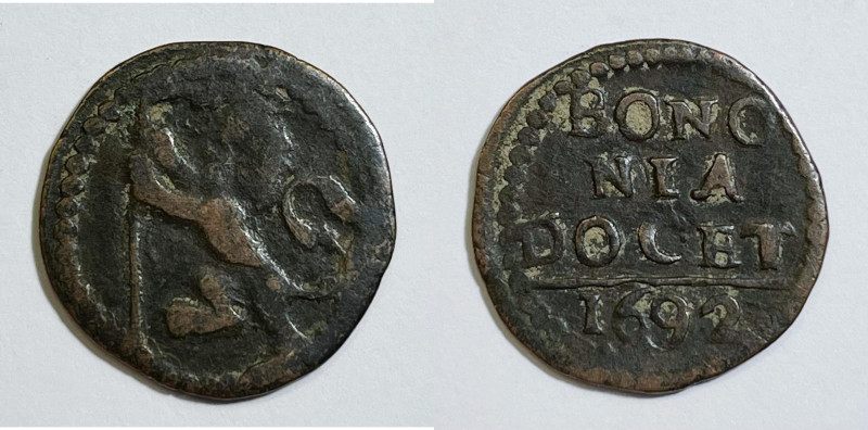 BOLOGNA. STATO PONTIFICIO. Innocenzo XII (1691-1700). Quattrino 1692. Munt. 149a...