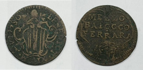 FERRARA. Stato Pontificio. Benedetto XIV(1740-1758). Mezzo Baiocco 1750 Munt 327; Cu; 5,31gr.

qBB