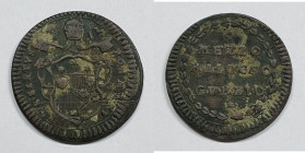 GUBBIO. Stato Pontificio. Pio VI (1775-1799). Mezzo Baiocco Anno XV Munt 367; Cu

BB