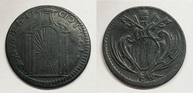 RAVENNA. Stato Pontificio. Benedetto XIV . Mezzo Baiocco Giubilare 1750 Munt 582; Cu

BB

 RRR
