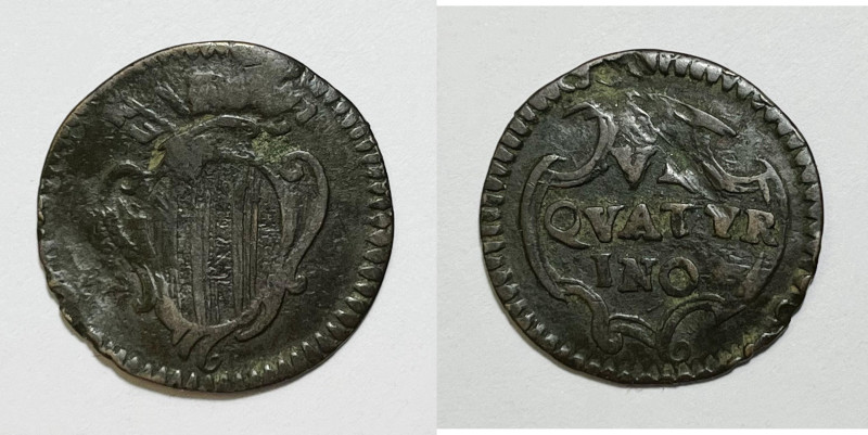 RAVENNA. STATO PONTIFICIO. Benedetto XIV (1740-1758). Quattrino Munt. Manca; MIR...
