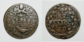 ROMA. STATO PONTIFICIO. Innocenzo X (1644-1655). 1/2 baiocco anno IX. MIR 1833/2; Cu; 7,53gr

BB