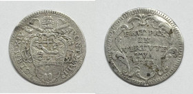 ROMA. STATO PONTIFICIO. Clemente XIV (1769-1774). Grosso 1772 A. III. CNI 19; Ag; 1,29gr.

BB