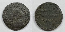 ROMA. STATO PONTIFICIO. Pio VI (1775 - 1799). Due Baiiocchi e mezzo 1796. Munt 100; Cu

BB

 RARA