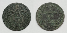 ROMA. STATO PONTIFICIO. Pio VI (1775-1799) . Quattrino An. IX Munt 142; Cu

BB