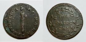 ROMA. Prima Repubblica Romana (1798-1799). 2 baiocchi. Cu; 15,63gr

BB/SPL