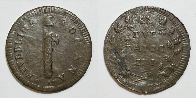 ROMA. Prima Repubblica Romana (1798-1799). 2 baiocchi. Cu; 16,80gr

BB/SPL