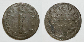 ROMA. Prima Repubblica Romana (1798-1799). 2 baiocchi. Cu; 16,80gr

BB/SPL