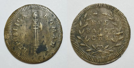 ROMA. Prima Repubblica Romana (1798-1799). 2 baiocchi. Cu; 17,93gr

BB+