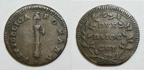 ROMA. Prima Repubblica Romana (1798-1799). 2 baiocchi. Cu; 18,41gr

BB+