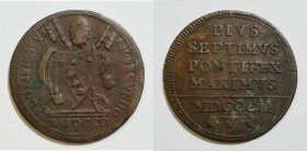 ROMA. STATO PONTIFICIO. Pio VII (1800-1823). Baiocco 1802. Gig.54. Cu; 12,06gr

BB