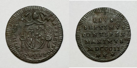 ROMA. STATO PONTIFICIO. Pio VII (1800-1823). Quattrino 1802. Gig. 70. Cu

qSPL