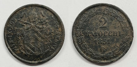 ROMA. STATO PONTIFICIO. Pio IX (1846-1870). 2 Baiocchi 1851.

BB+

 RARA