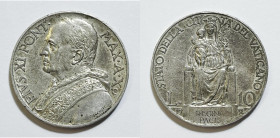 VATICANO. Pio XI (1929-1938). 10 lire 1931. Gig.13; Ag; 10gr

SPL