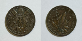 VATICANO. Pio XI (1929-1938). 5 centesimi 1934. Gig. 80; Cu

SPL