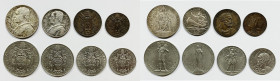 VATICANO. Pio XI (1929-1939). Serie di 8 valori 1931, anno X, da 10, 5 lire (Ag); 2, 1 lira, 0,50, 0,20 centesimi (Ni); 10, 5 centesimi (Cu)

SPL
