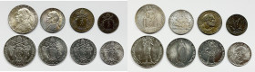 VATICANO. Pio XII (1939-1958). Serie di 8 valori 1940, anno II, da 10, 5 lire (Ag); 2, 1 lira, 0,50, 0,20 centesimi (Ni); 10, 5 centesimi (Cu)

FDC