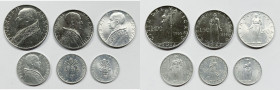 VATICANO. Pio XII (1939-1958). Serie di 6 valori 1955, anno XVII, da 100, 50 lire (Ac); 10, 5, 2, 1 lira (It).

FDC
