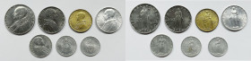 VATICANO. Pio XII (1939-1958). Serie di 7 valori 1957, anno XIX, da 100, 50 lire (Ac); 20 lire (Ba); 10, 5, 2, 1 lira (It).

FDC