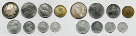 VATICANO. Pio XII (1939-1958). Serie di 8 valori 1958, anno XX, da 500 lire (Ag); 100, 50 lire (Ac); 20 lire (Ba); 10, 5, 2, 1 lira (It).

FDC