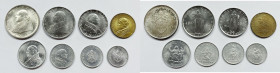 VATICANO. Giovanni XXIII (1958-1963). Serie di 8 valori 1961, anno III, da 500 lire (Ag); 100, 50 lire (Ac); 20 lire (Ba); 10, 5, 2, 1 lira (It). Gig....