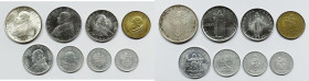 VATICANO. Giovanni XXIII (1958-1963). Serie di 8 valori 1962, anno IV, da 500 lire (Ag); 100, 50 lire (Ac); 20 lire (Ba); 10, 5, 2, 1 lira (It). Gig. ...