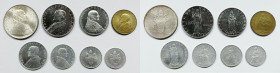 VATICANO. Paolo VI (1963-1978). Serie di 8 valori 1963, anno I, da 500 lire (Ag); 100, 50 lire (Ac); 20 lire (Ba); 10, 5, 2, 1 lira (It). Gig. 276

...