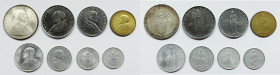 VATICANO. Paolo VI (1963-1978). Serie di 8 valori 1965, anno III, da 500 lire (Ag); 100, 50 lire (Ac); 20 lire (Ba); 10, 5, 2, 1 lira (It). Gig. 278
...
