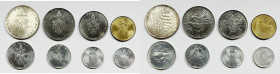 VATICANO. Paolo VI (1963-1978). Serie di 8 valori 1970, anno VIII, da 500 lire (Ag); 100, 50 lire (Ac); 20 lire (Ba); 10, 5, 2, 1 lira (It). Gig. 283...