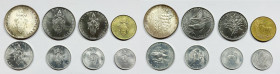VATICANO. Paolo VI (1963-1978). Serie di 8 valori 1971, anno IX, da 500 lire (Ag); 100, 50 lire (Ac); 20 lire (Ba); 10, 5, 2, 1 lira (It). Gig. 284
...