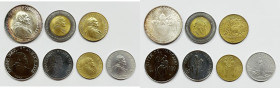 VATICANO. Giovanni Paolo II (1978-2005). Serie di 7 valori 1982, anno IV, da 1000 lire (Ag); 500 lire (Ac-Br); 200 lire (Ba); 100, 50 lire (Ac); 20 li...