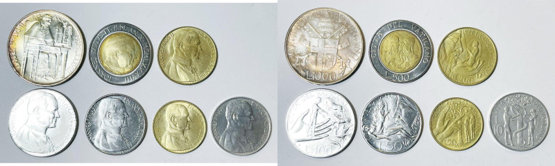 VATICANO. Giovanni Paolo II (1978-2005). Serie di 7 valori 1988, anno X, da 1000...