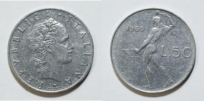 REPUBBLICA ITALIANA. Monetazione in Lire. 50 lire 1960 Gig 149; Ac

BB

 NC