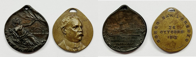 ITALIA. Medaglia 1907 II esposizione Empoli; medaglia 1913 Borgo San Lorenzo. Lo...