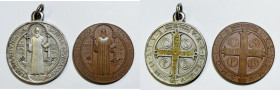 San Benedetto da Norcia. Lotto di 2 medaglie di grande modulo. Opus: Johnson Ae e Ae argentato

BB/SPL