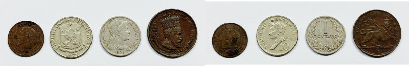 COLOMBIA - FRANCIA - ETIOPIA - FILIPPINE. Lotto di 4 monete.

BB