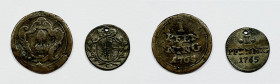 GERMANIA. Augsburg 1 pfennig 1765; Sassonia 1 pfennig 1765. Lotto di 2 esemplari. Cu

BB

 La seconda con un piccolo foro.