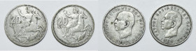 GRECIA. Paolo (1954-1965). Lotto di 2 monete. 20 dracme 1960. KM 85; Ag

BB