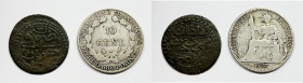 INDOCINA FRANCESE - ALGERIA. 10 centesimi 1927; 1 moneta algeria (?). Lotto di 2 esemplari.

BB