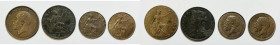 INGHILTERRA. Vittoria - Giorgio V. Lotto di 4 monete. 1/2 penny, farthing. Conservazioni varie

Varie
