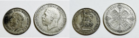 INGHILTERRA. Giorgio V (1910-1936). Lotto di 2 monete. Fiorino 1933; scellino 1936. Ag

qBB