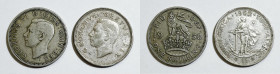 INGHILTERRA. Giorgio VI (1936-1952). Lotto di 2 monete. 1 scellino 1950; 1952 (Sudafrica). Ag

BB
