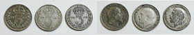 INGHILTERRA. Lotto di 3 monete. 3 pence 1902, 1915, 1916. Ag

BB