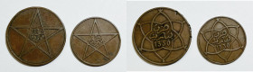 MAROCCO. Yusef (1912-1922). Otto di 2 monete. 10 e 5 mazunas 1912 (1330 AH). Cu

BB
