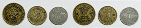 MAROCCO. Protettorato francese (1912-1956). Lotto di 3 monete. 20, 10, 1 franco 1952 (1371 AH).

BB