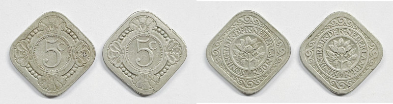 OLANDA. Lotto di 2 monete da 5 cent. Guglielmina. Cu Ni

Varie

 condizioni ...