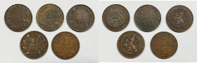 OLANDA. Lotto di 5 monete da 2 1/2 cent. Cu; Date, peso, titolo e condizioni varie

Varie

 condizioni varie