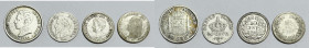 PAESI BASSI 10 cent 1897-1918; FRANCIA 20 cent 1866; SPAGNA 50 centesimi 1904. Lotto di 4 esemplari. Ag

MB/BB